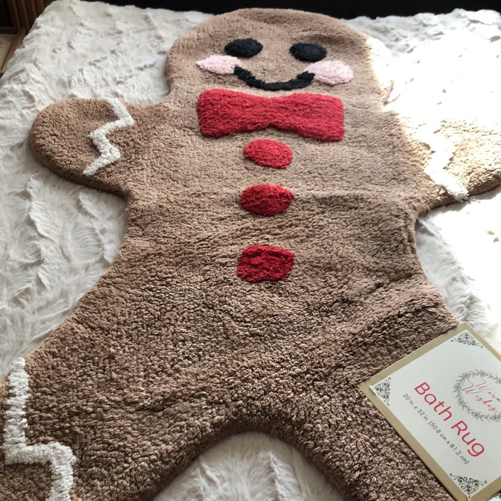 GINGERBREAD Man Holiday Bath Rug Mat